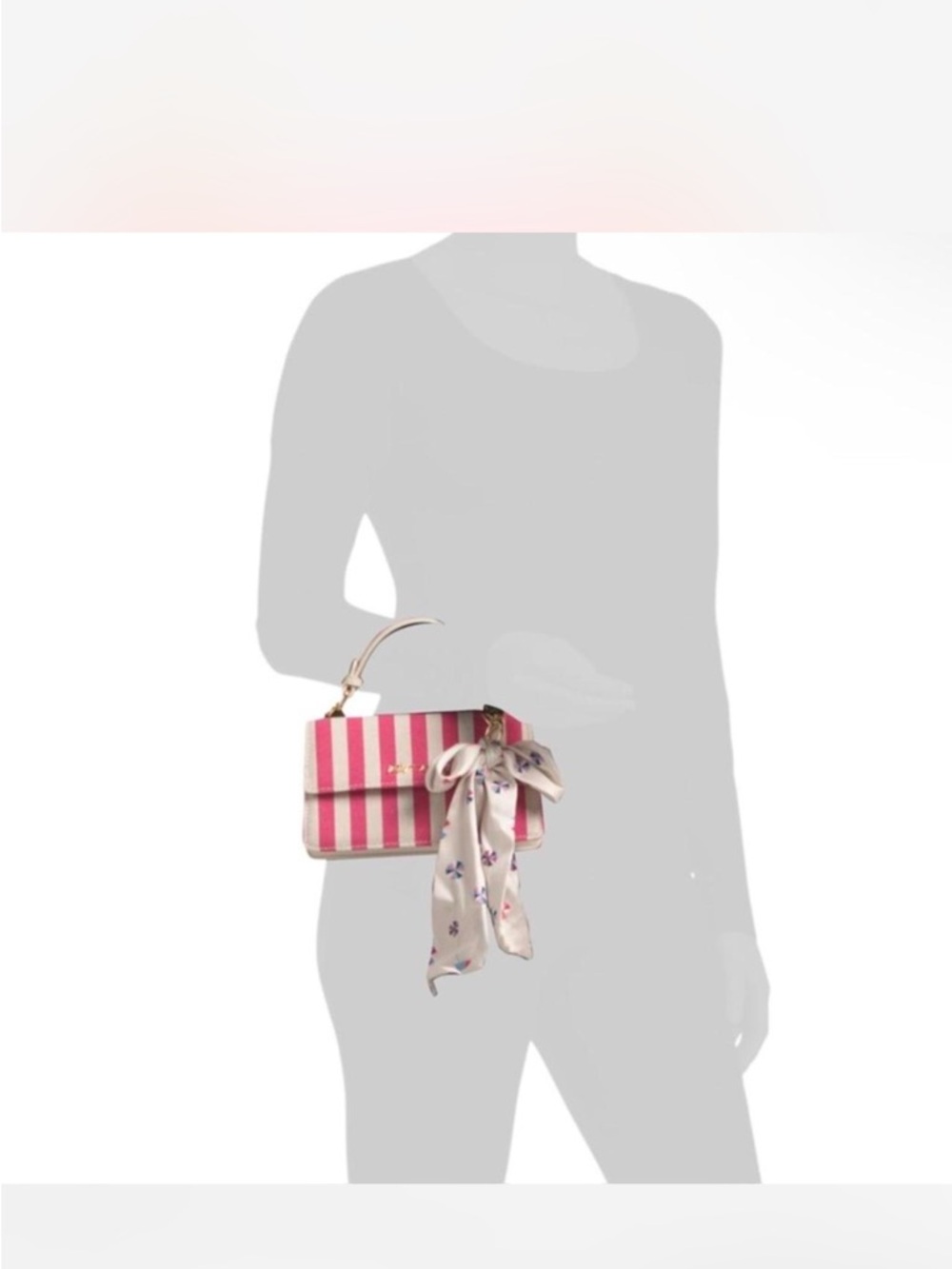 Betsey Johnson Pink Stripe Beachy Crossbody Satchel Bag NWT Barbiecore - Picture 2 of 4